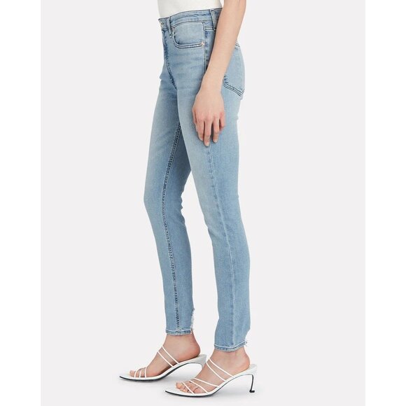 Rag & Bone Nina High-Rise Skinny Jeans Size 26 Distressed Hem Sailor Town 7377 - Picture 1 of 12